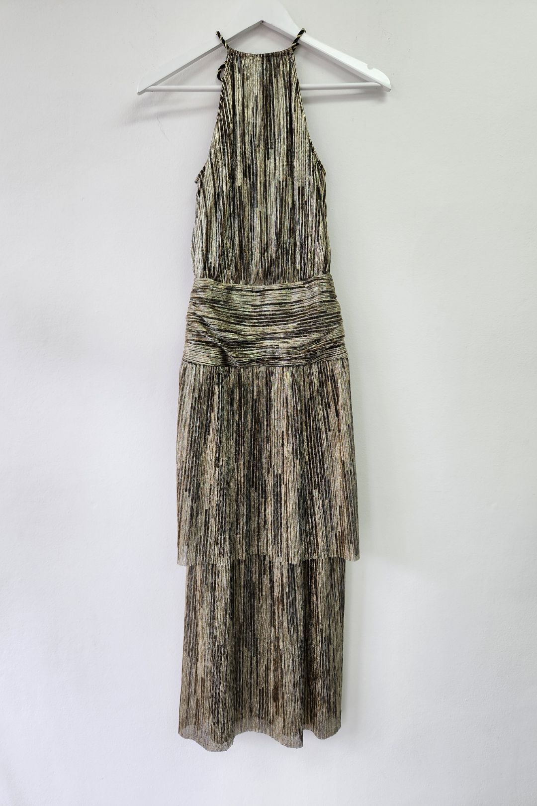 Sass and Bide - Angels Calling Gold Metallic Tiered Maxi Dress