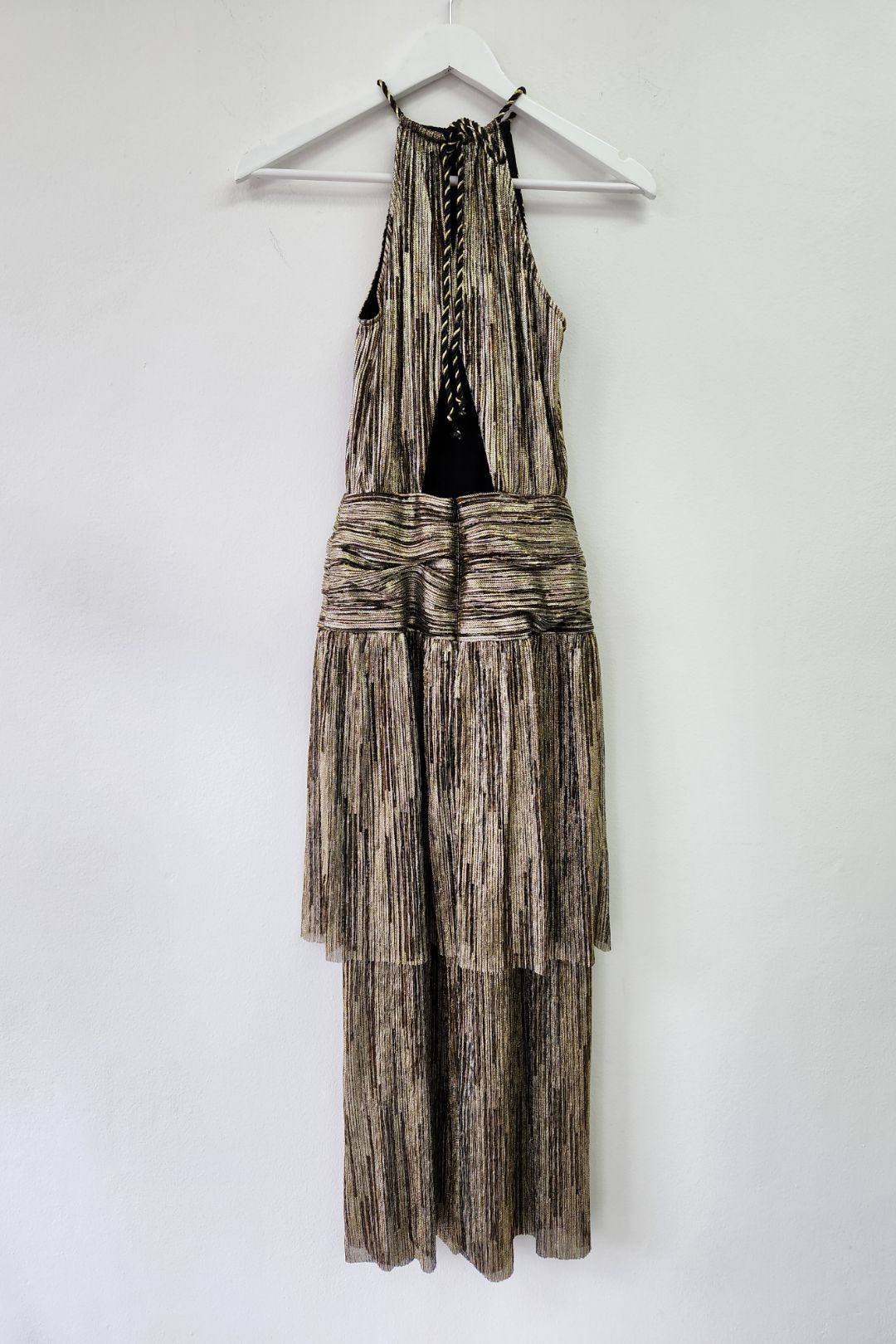 Sass and Bide - Angels Calling Gold Metallic Tiered Maxi Dress