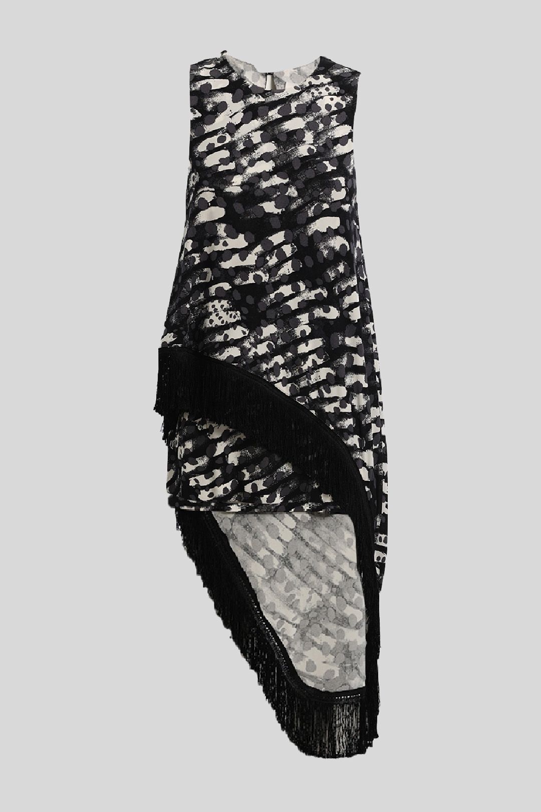 Sass and Bide - Black and White Printed Fringe Dress