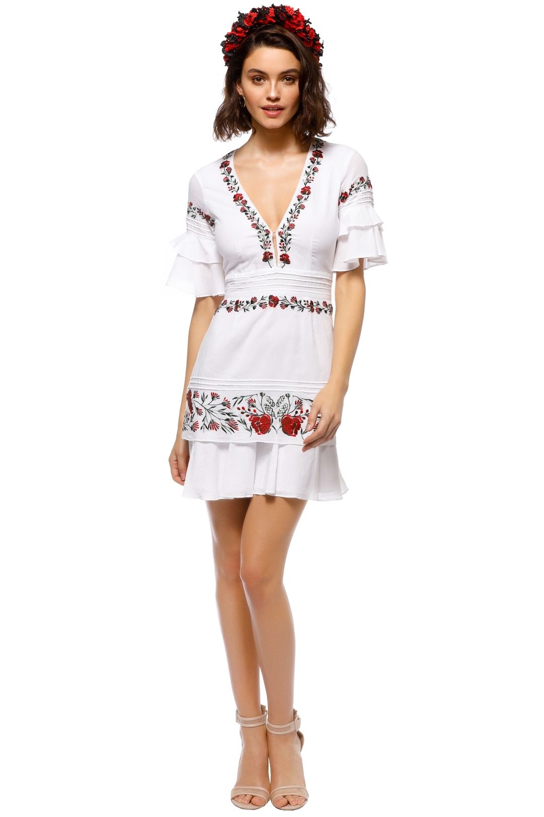 Saylor - Jayne Mini Dress - White - Front