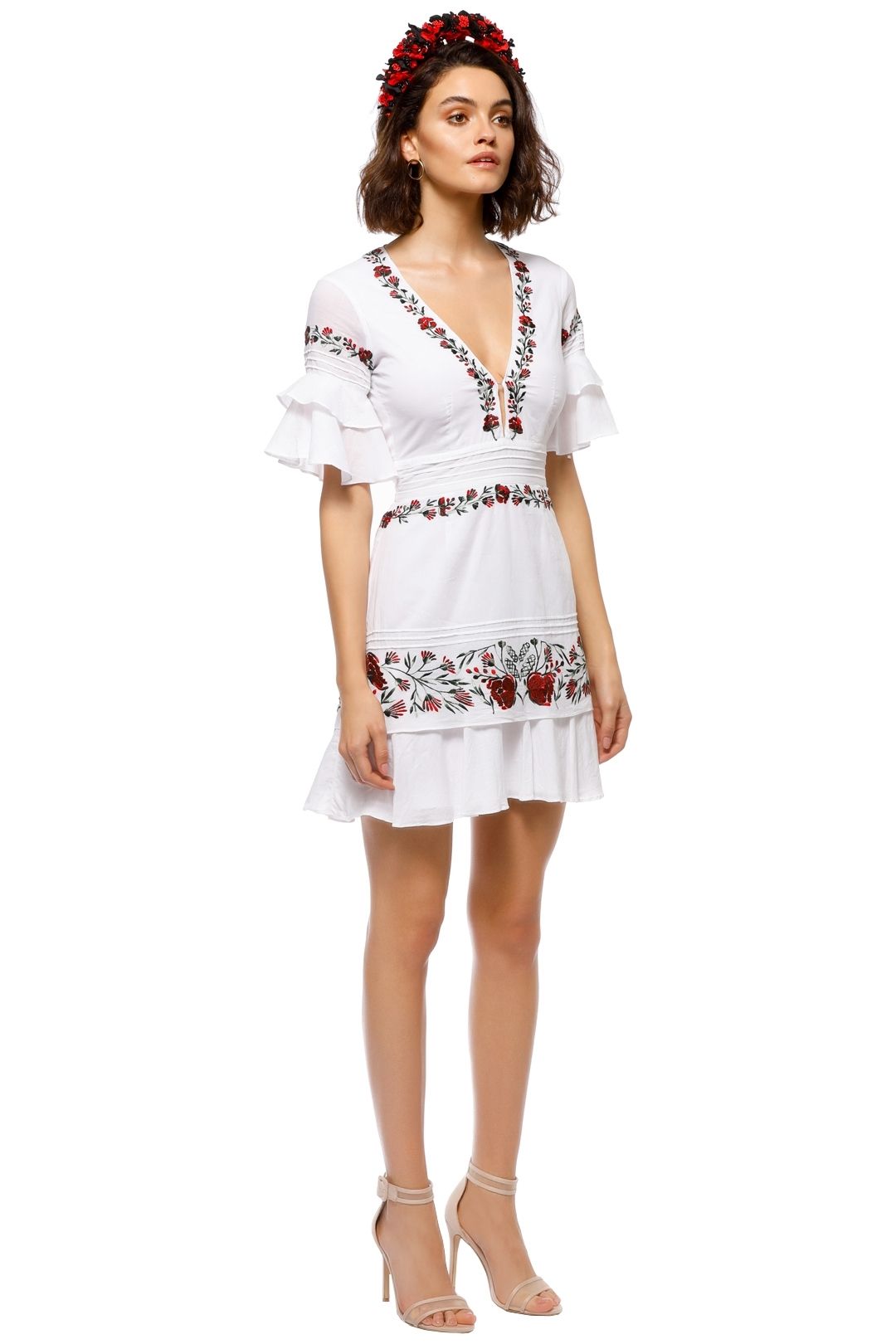 Saylor - Jayne Mini Dress - White - Side