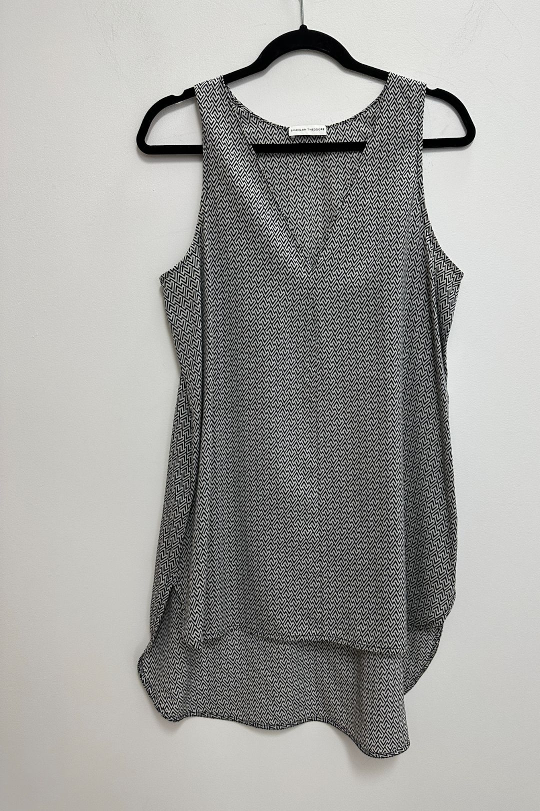Scanlan Theodore - Black and White Zig Zag Patterned Tank Top