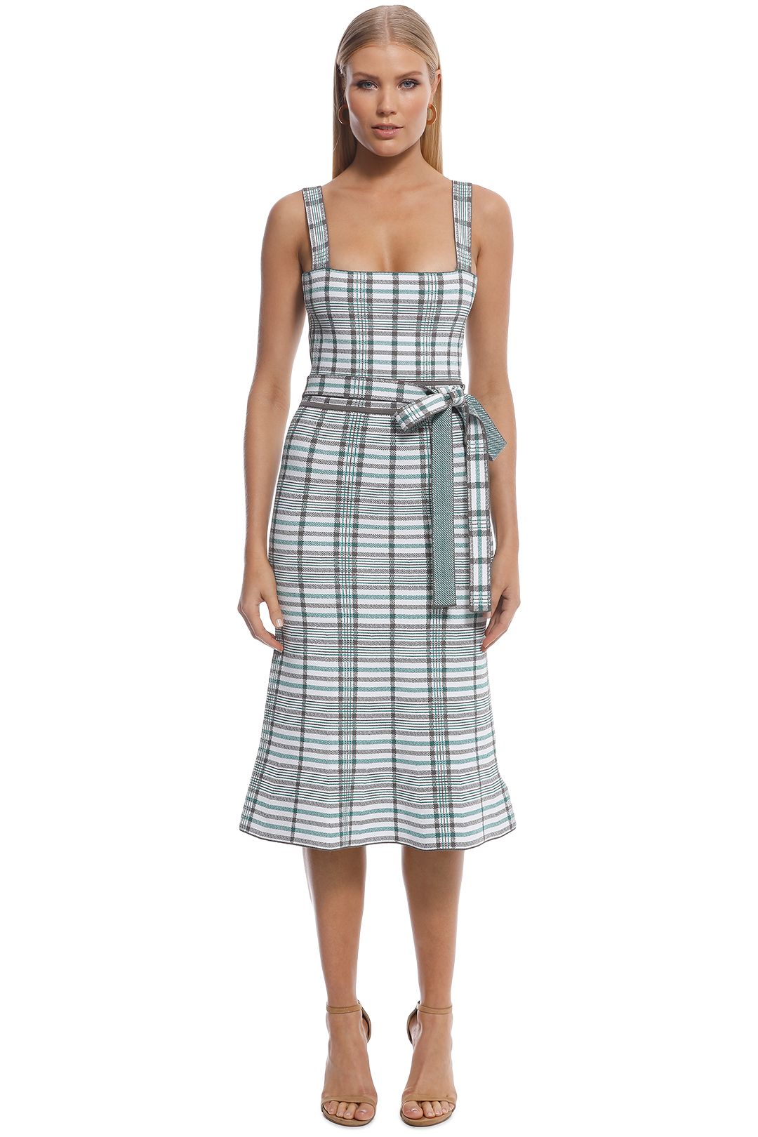 Crepe Knit Plaid Bralette Dress - Torba by Scanlan Theodore for Hire