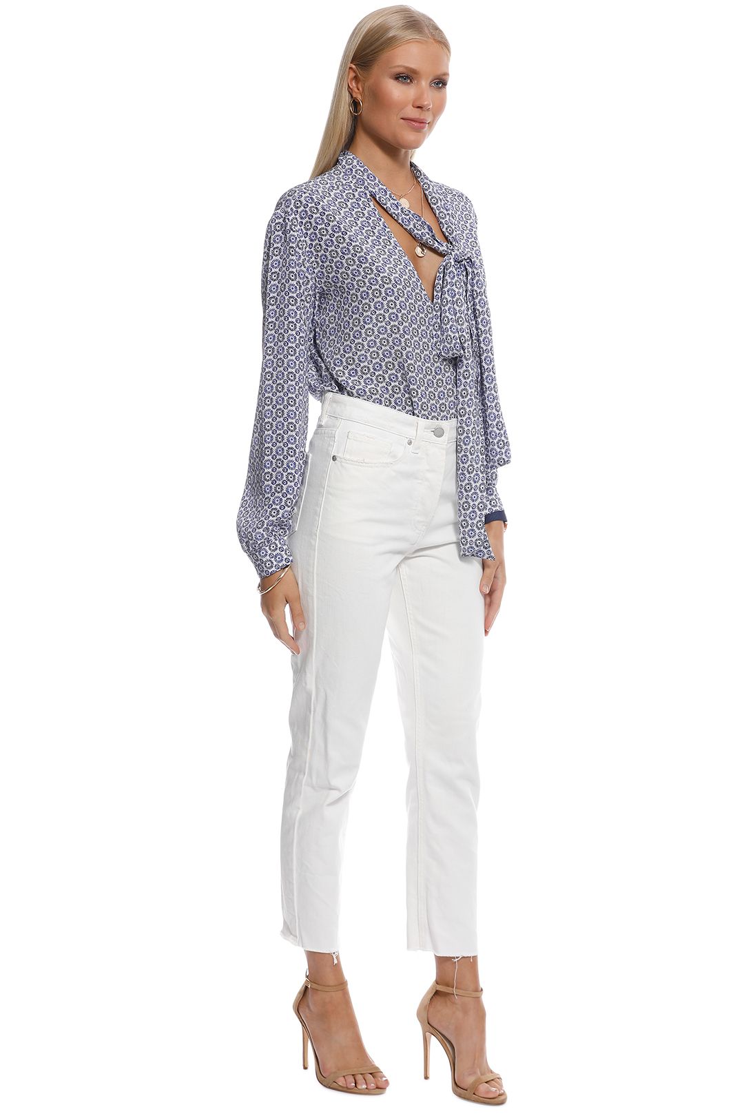 Scanlan Theodore - Silk Fig Print Blouse - Blue Print - Side