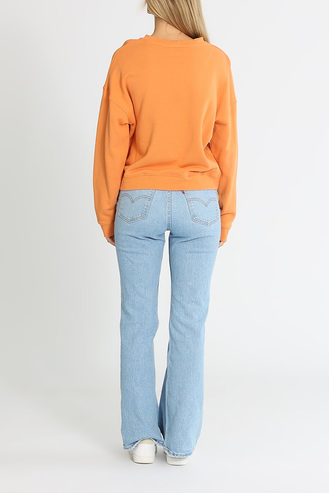 Seed Heritage Chevron Hem Sweater Orange Long Sleeves