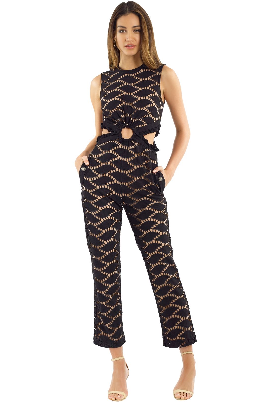 Cutwork Embroidered Jumpsuit by Self Portrait for Hire