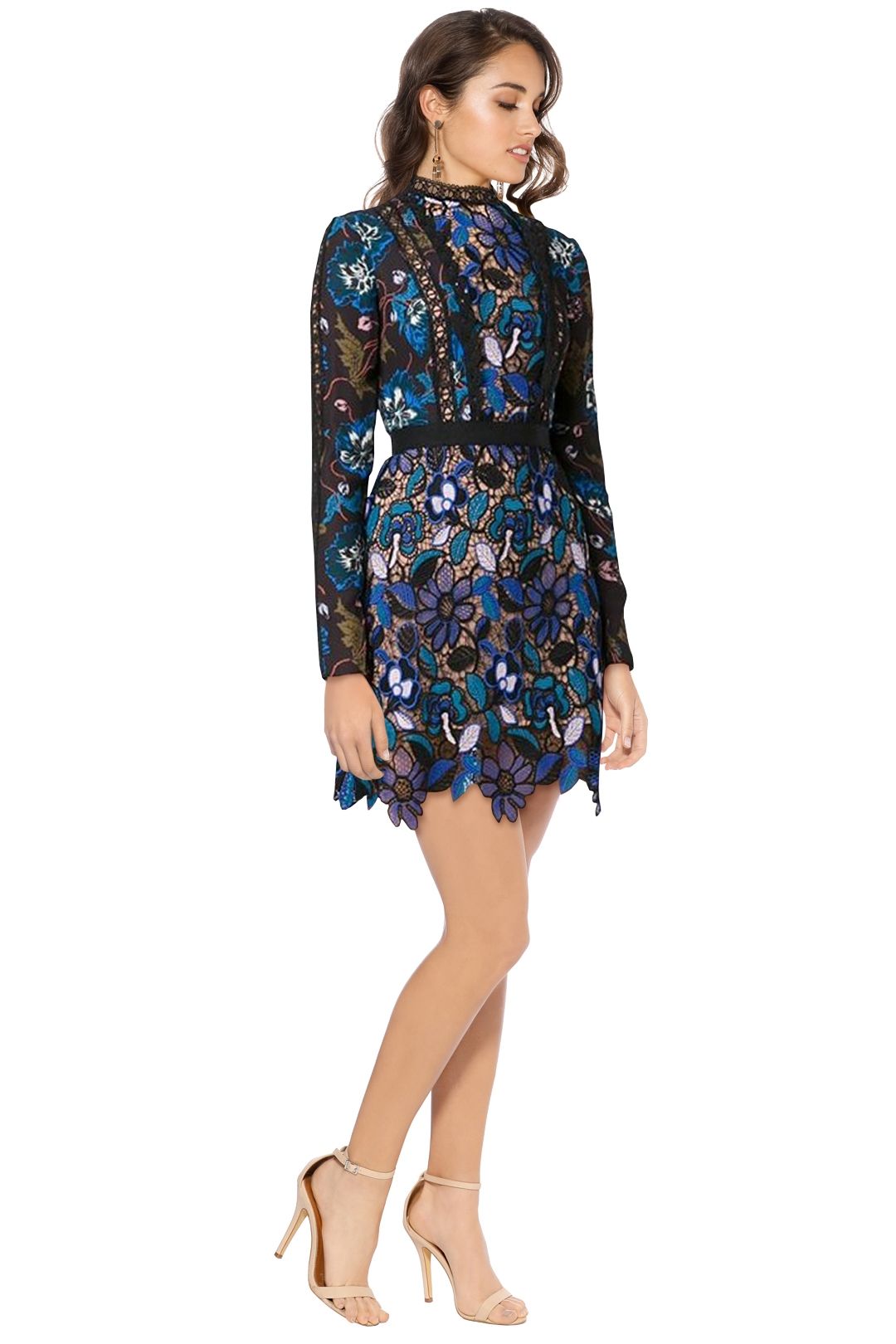 Self Portrait - Maxine Mini Dress - Blue - Side