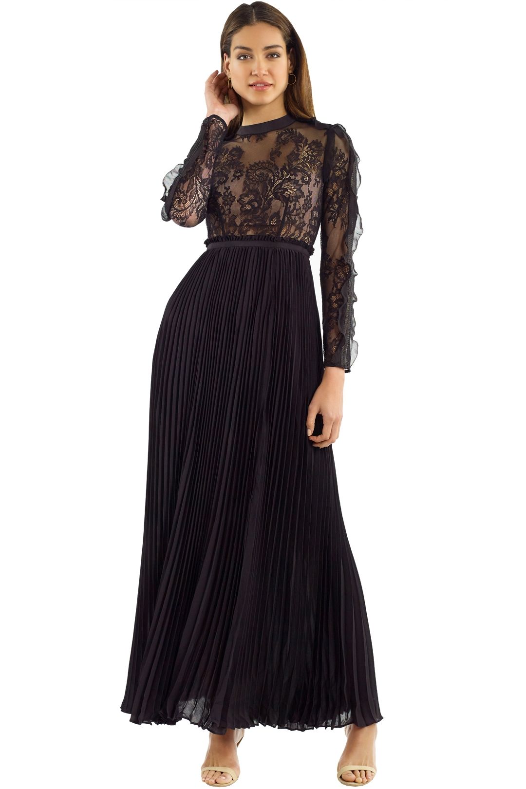 lace and pleated dress