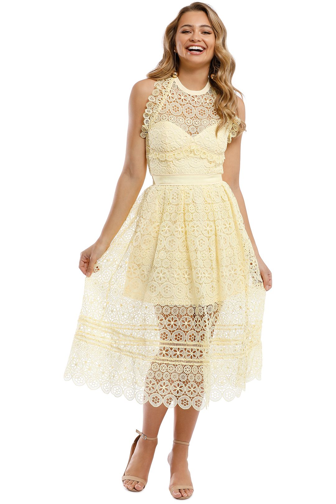 next yellow lace dress