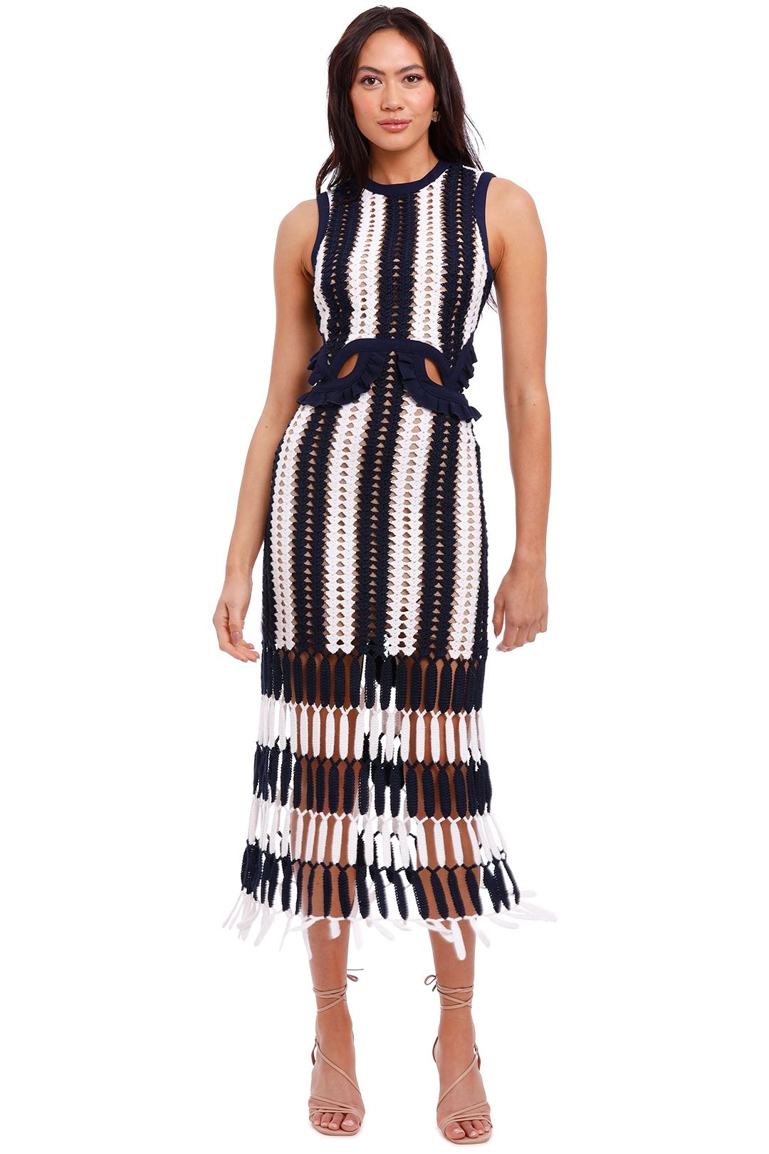 Crochet CutOut Midi Dress by Self Portrait for Rent