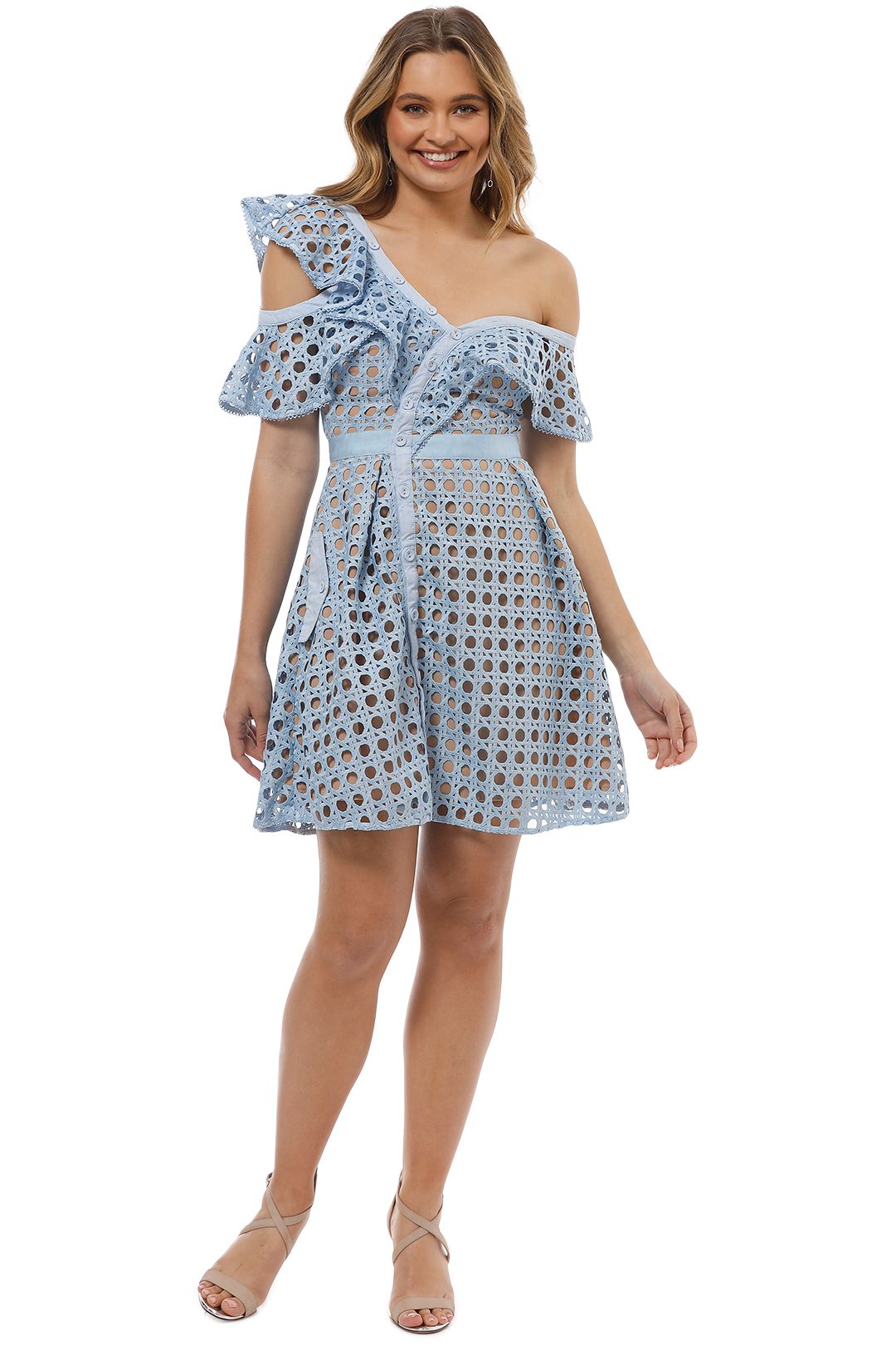 self portrait guipure mini dress