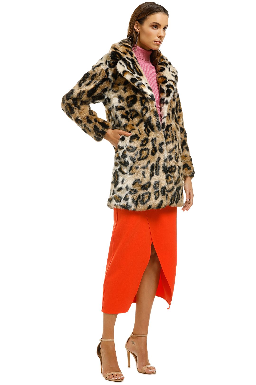 Leopard Faux Fur Coat by Sheike for 