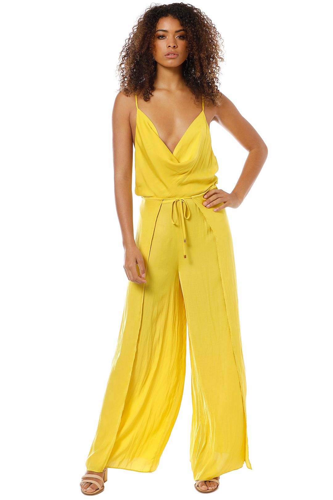 Sheike - Kiss and Tell Jumpsuit - Yellow Mustard - Front