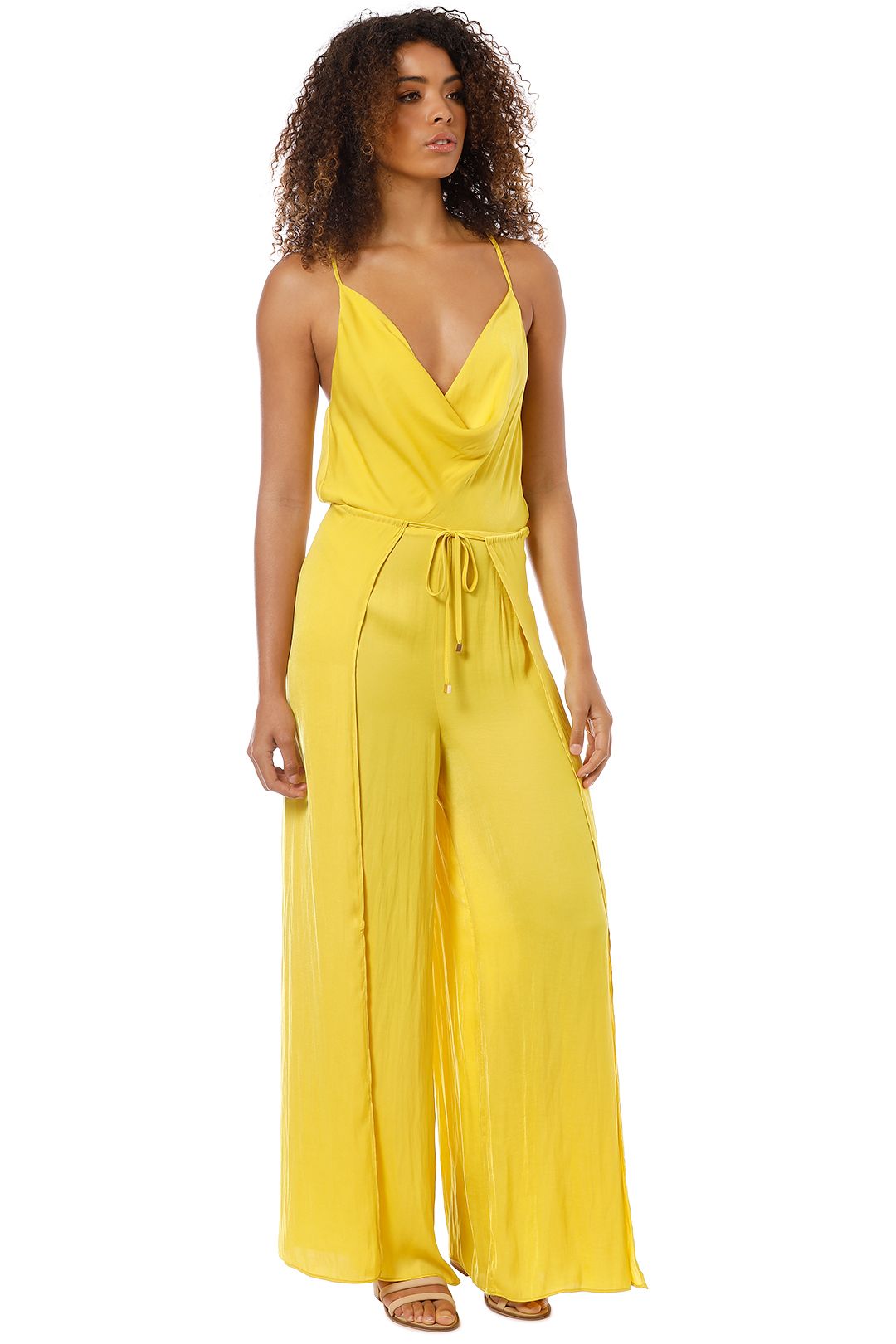 Sheike - Kiss and Tell Jumpsuit - Yellow Mustard - Side