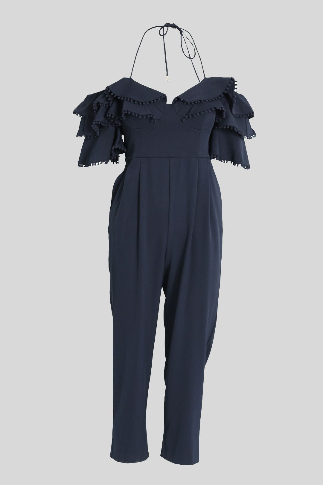 Sheike Black Halter Neck Atlas Jumpsuit