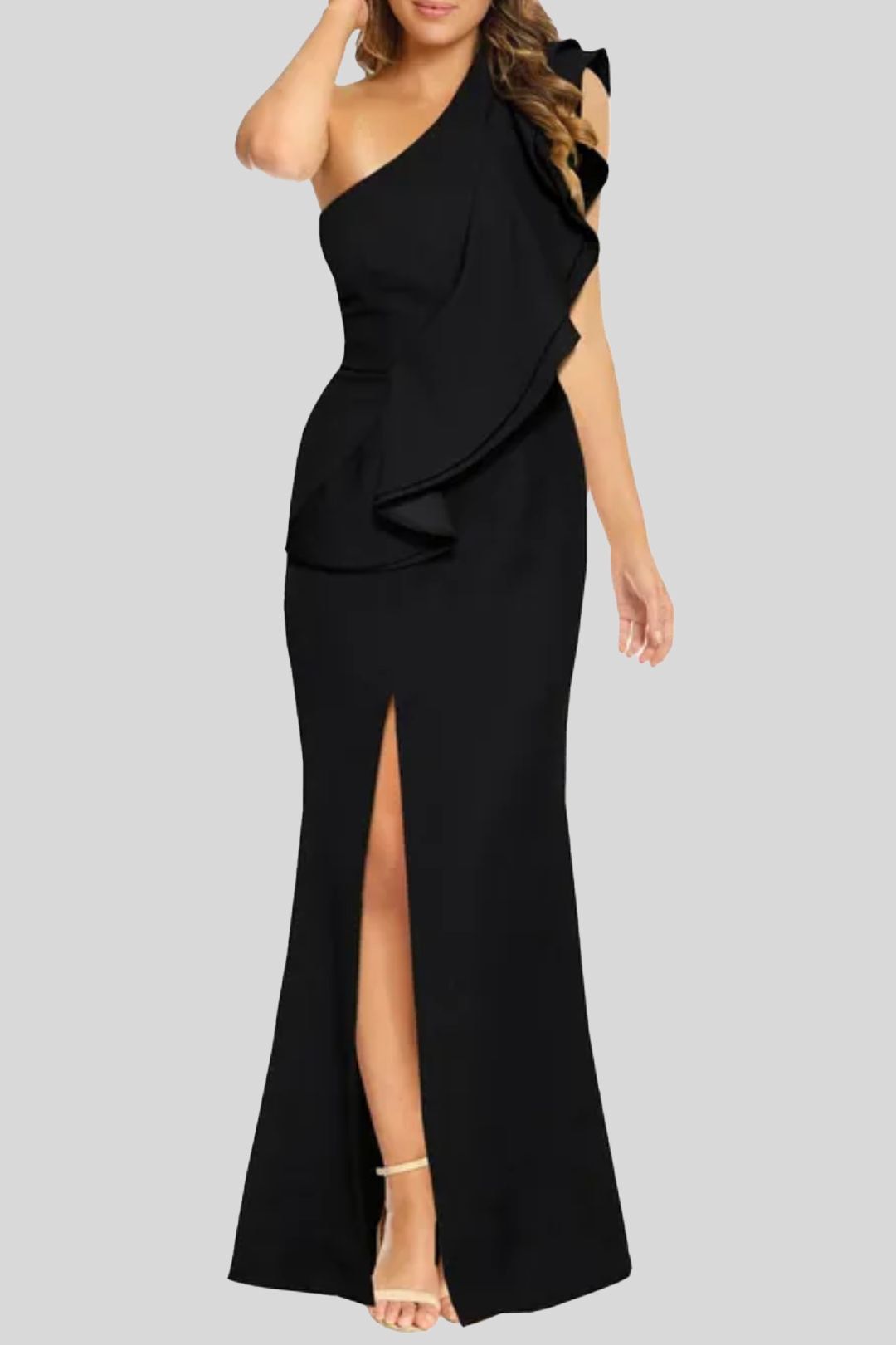 Sheike Free Fall Maxi Gown in Black