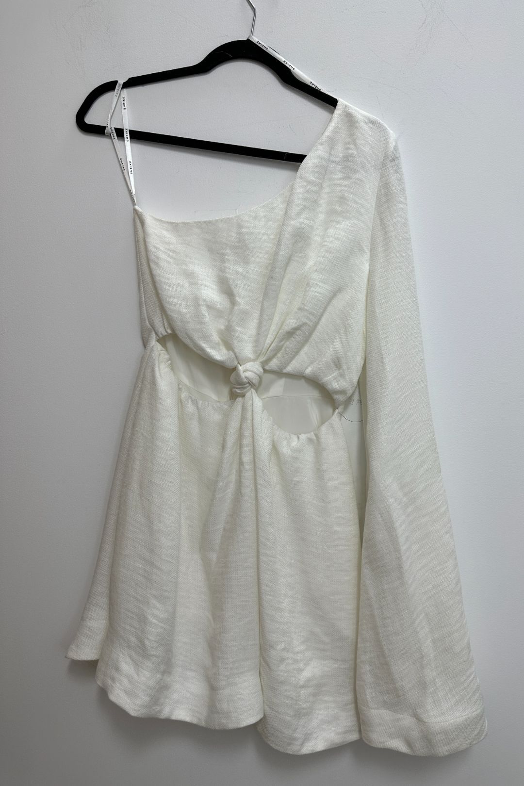 Sheike One Shoulder Mini Dress in White