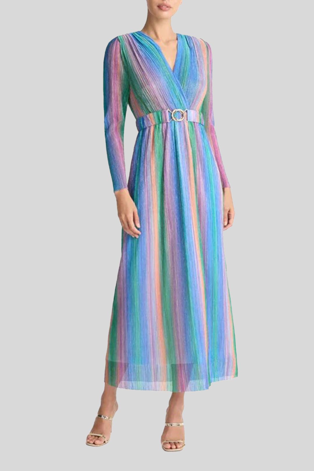 Sheike Summer Stripes Metallic Multi Dress