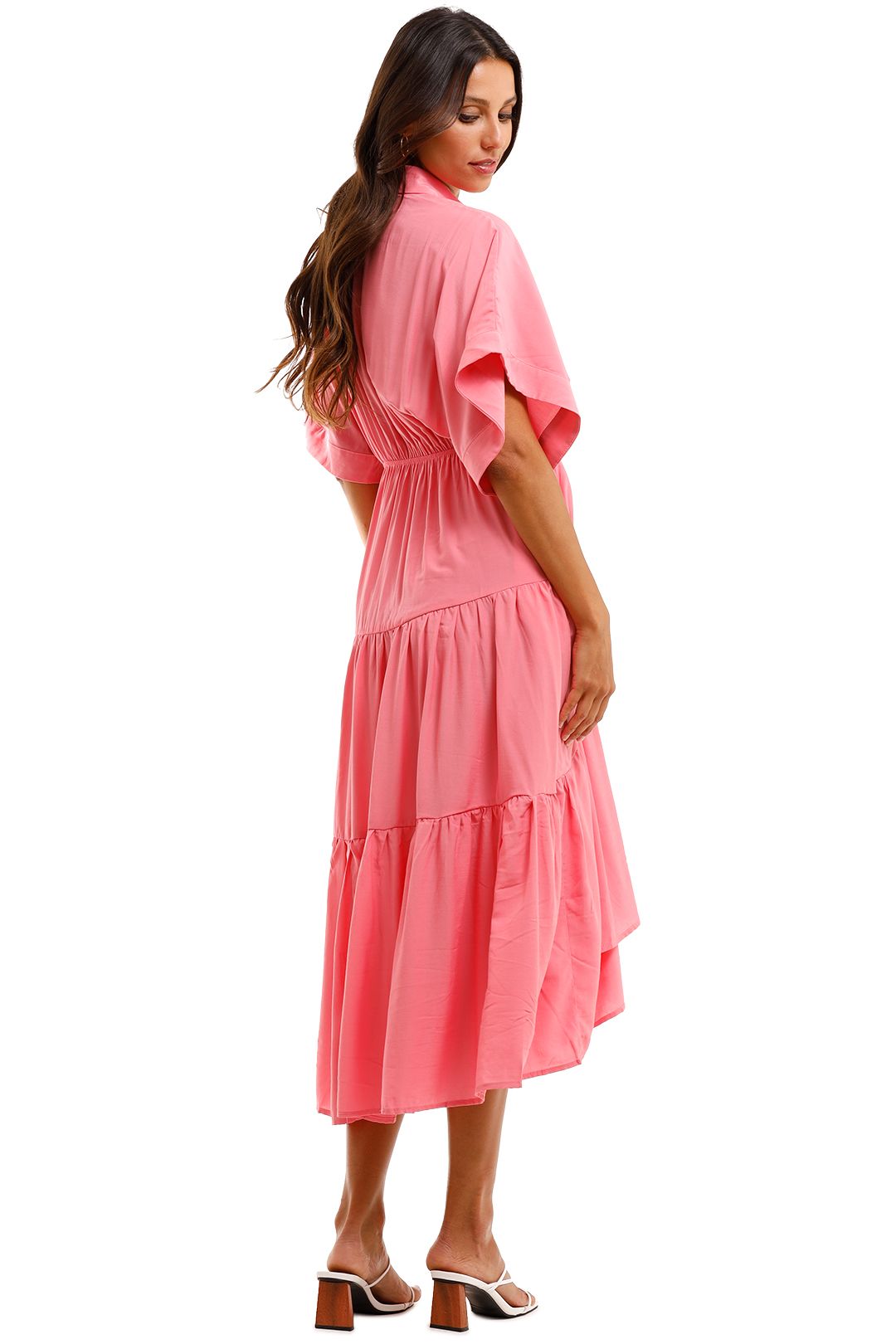 Sheike Sundays Dress Pink V Neckline