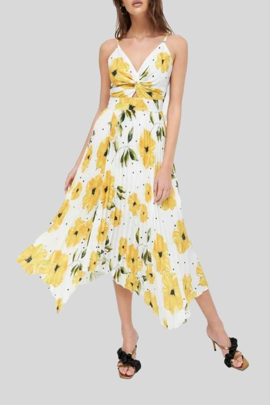 Sheike - Bright Blooms Pleated Midi Dress