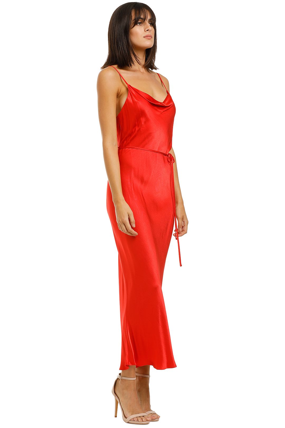 shona joy bias slip dress red