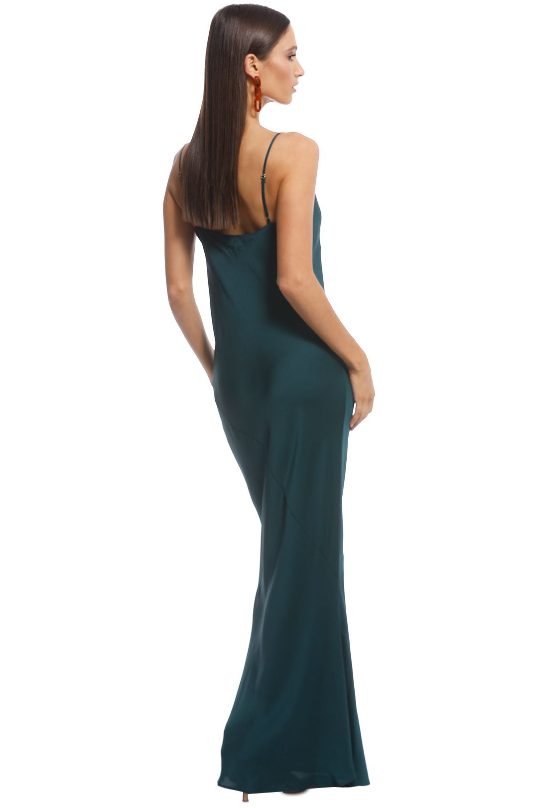 Shona Joy - Luxe Bias Cowl Slip Dress - Emerald - Back