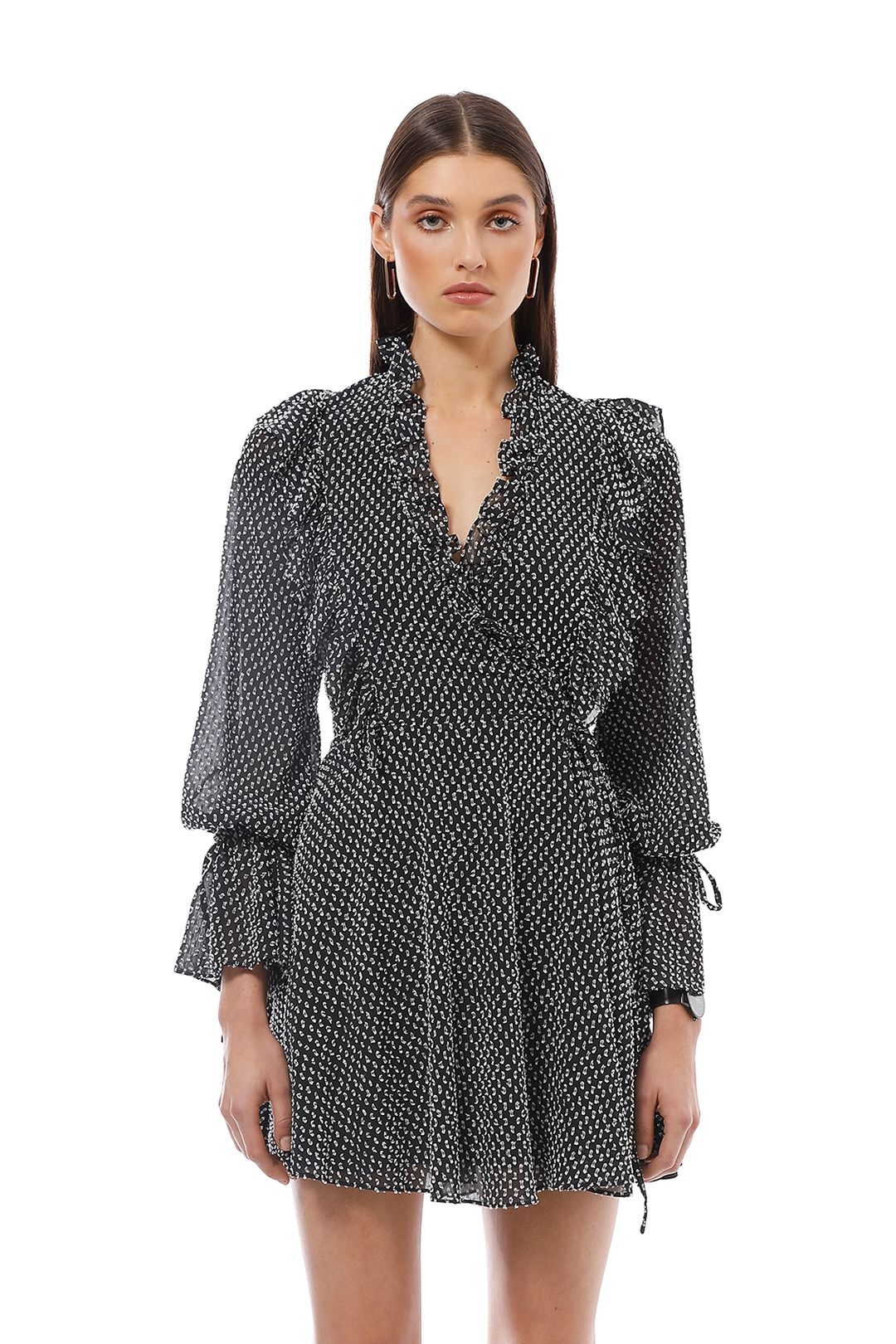 shona joy salinger ruffle mini dress