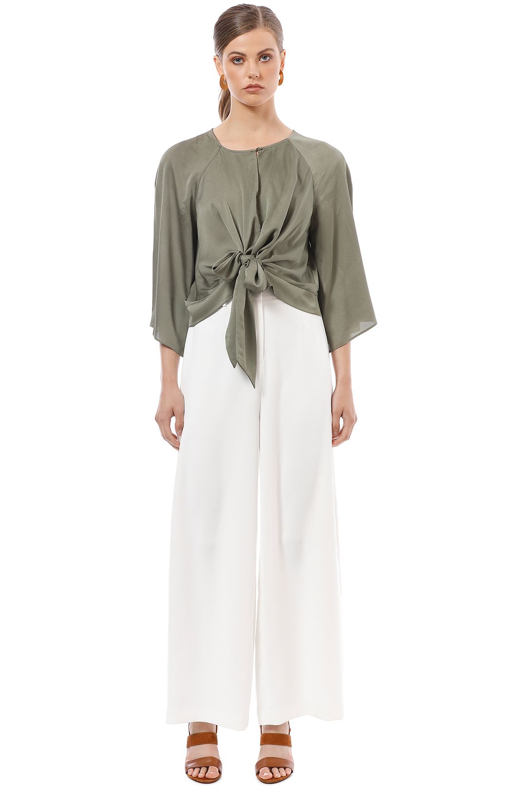 shona joy sawyer wrap midi dress