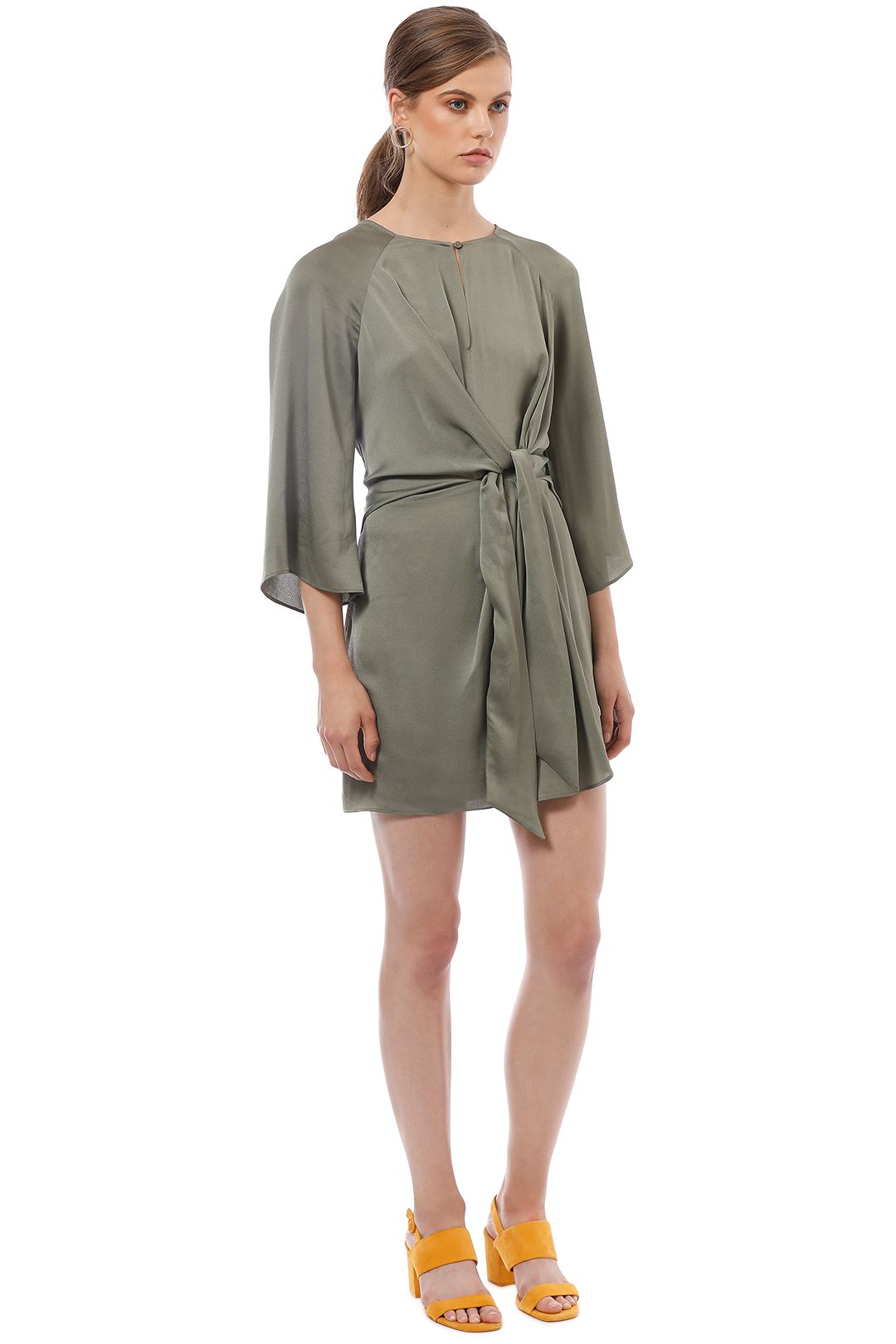 shona joy sawyer wrap midi dress