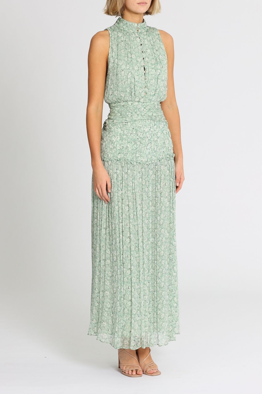 Shona Joy Aurore Sleeveless Midi Green Floral