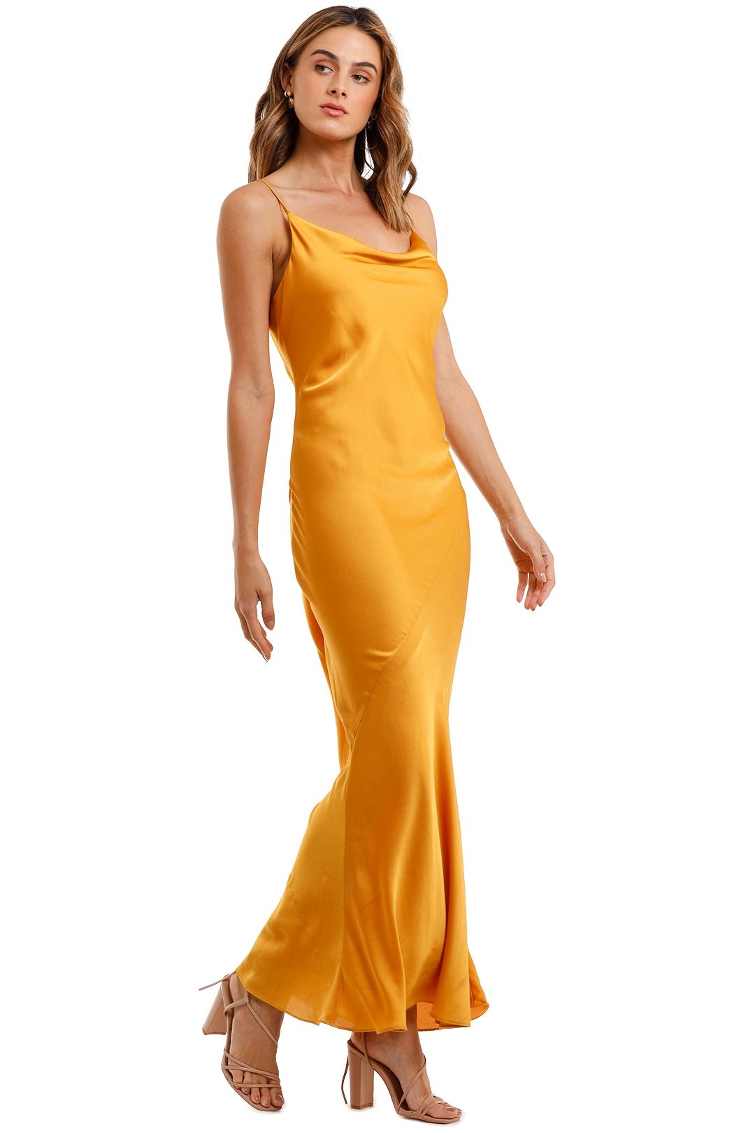 Shona Joy Bias Cowl Maxi Dress Saffron sleeveless