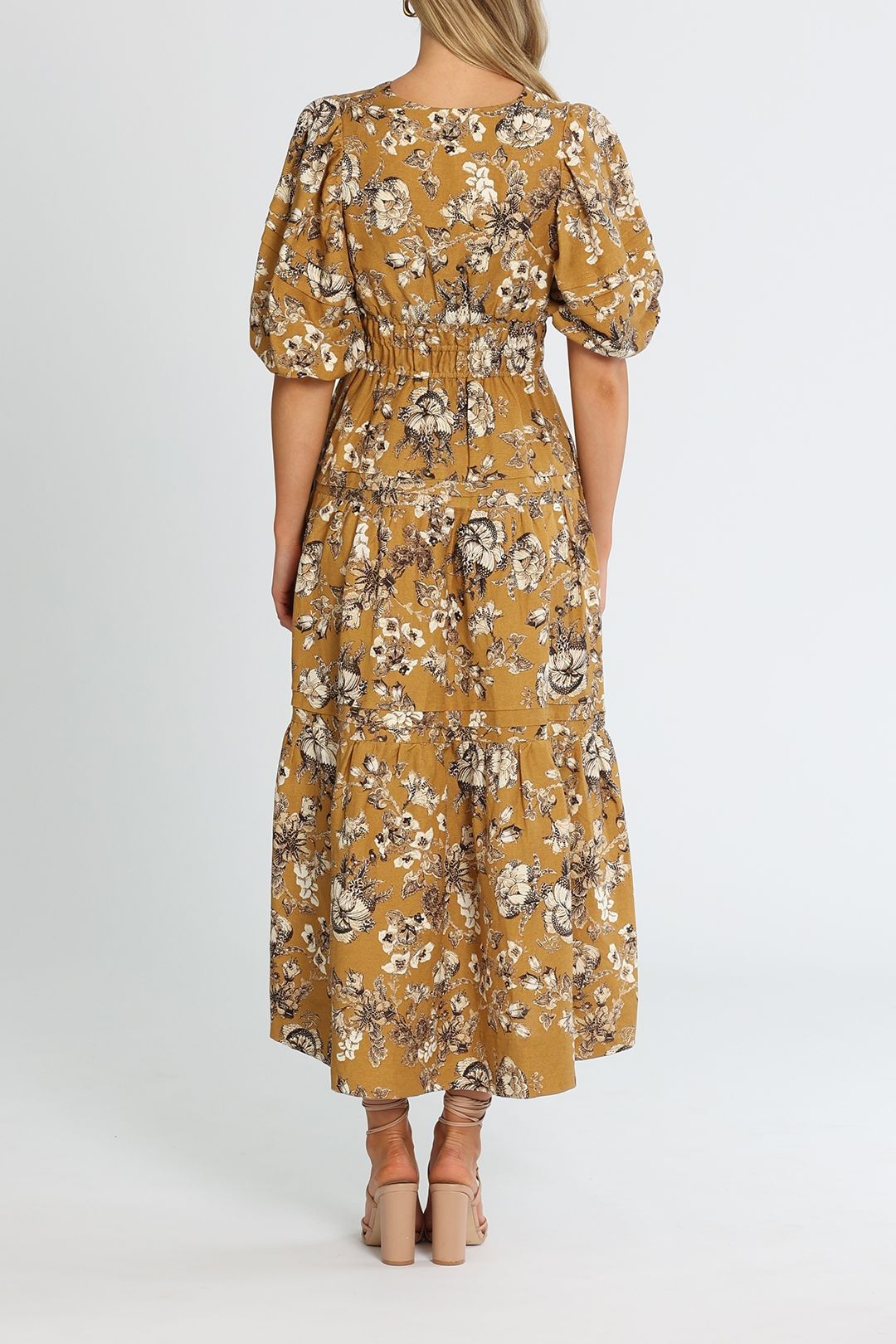 Shona Joy Cecilia Tie Front Midi Dress Multi Floral