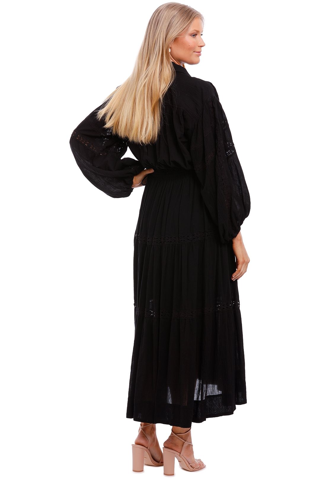 Hire Chevron Balloon Sleeve Midi Dress 