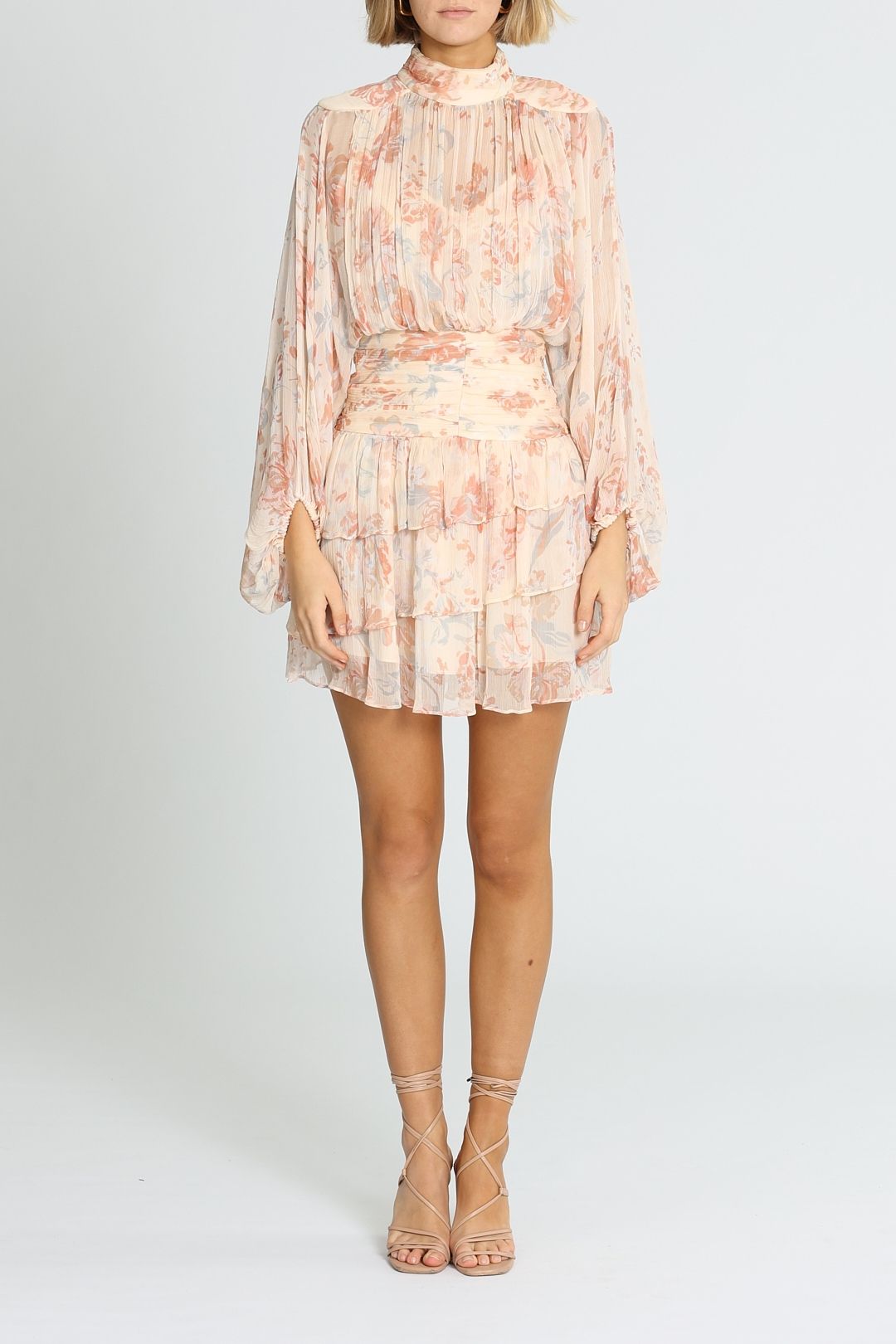 Shona Joy Faye Ruched Mini Dress Blush