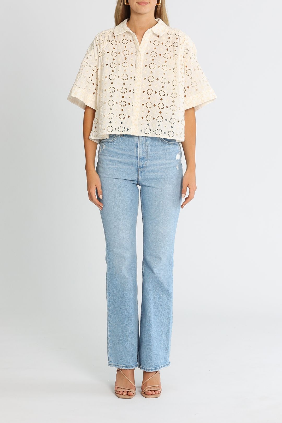 Shona Joy Fryda Short Sleeve Shirt Rice