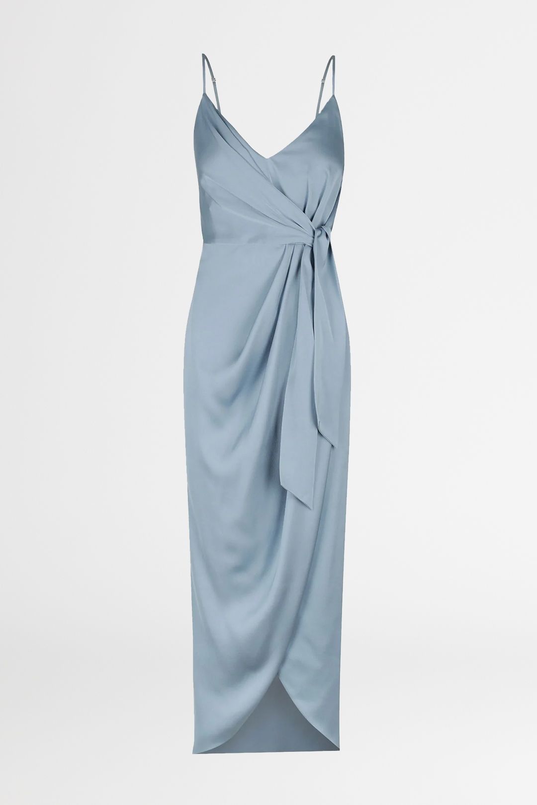 Shona Joy Luxe Tie Front Cocktail Dress Cloud