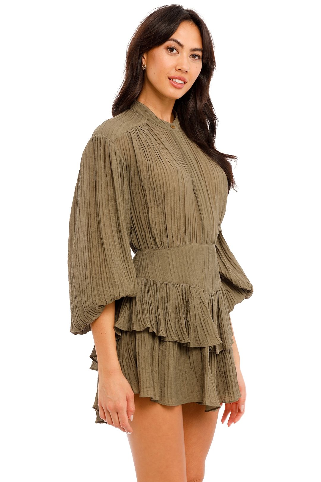 Hire Mila Button Up Frill Mini Dress in 