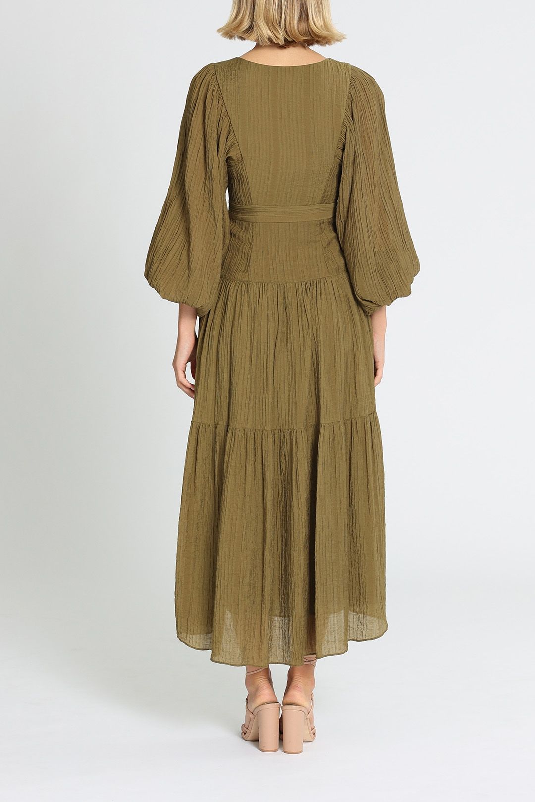 Shona Joy Mila Midi Dress Balloon Sleeves