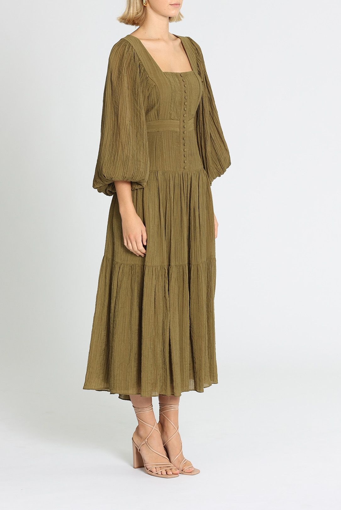 Shona Joy Mila Midi Dress Tiered Skirt
