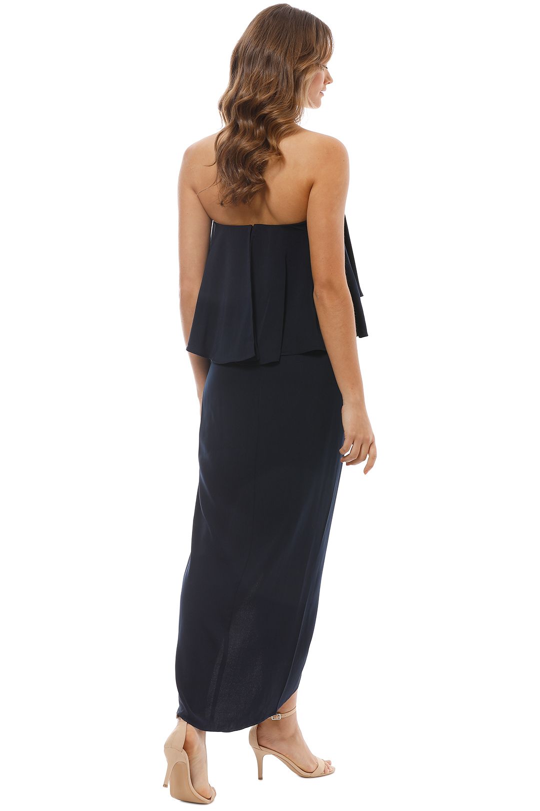 Shona Joy - Strapless Frill Drape Maxi Dress - Back