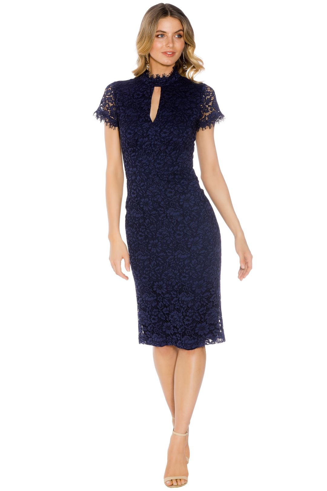 Shoshanna - Kedslie Midi Dress - Navy - Front