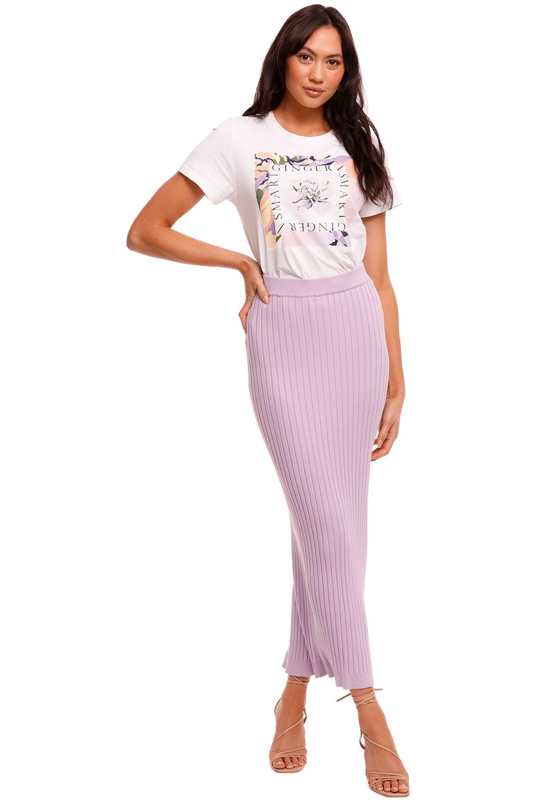 Significant Other Ariana Lilac Knit Maxi Skirt