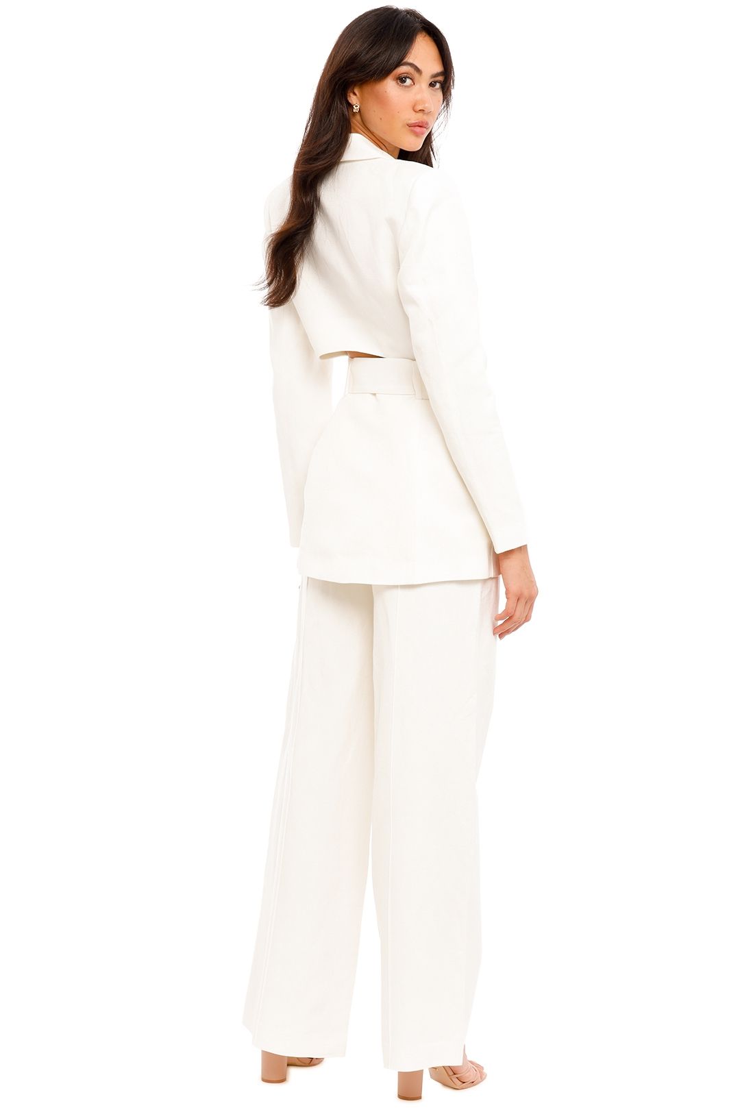 Significant Other Florina Blazer and Pant Set Ivory Belted