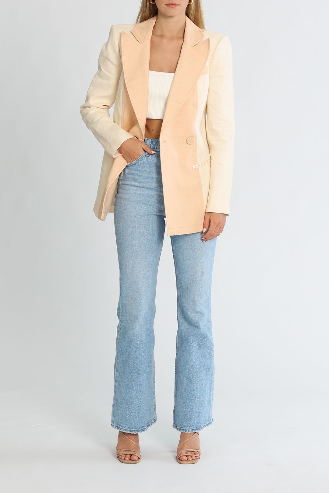 Significant Other Gilder Blazer Peach With Cream