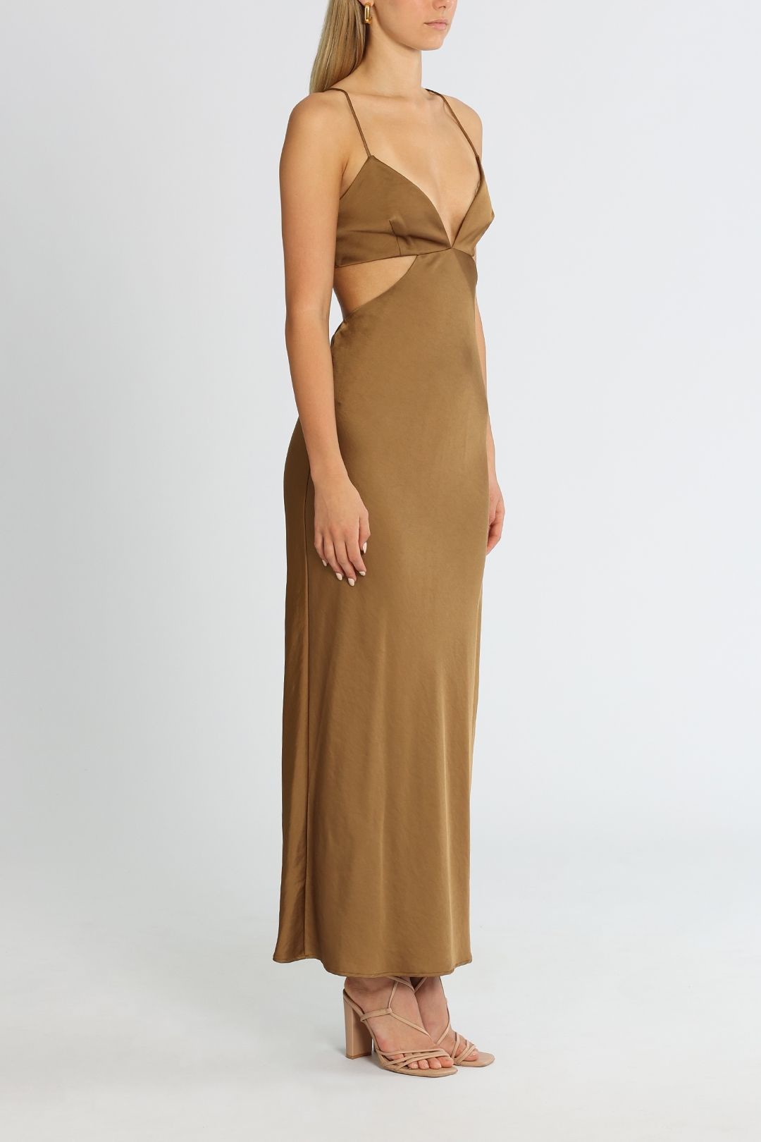 Significant Other Jacy Dress Dark Gold Cutout