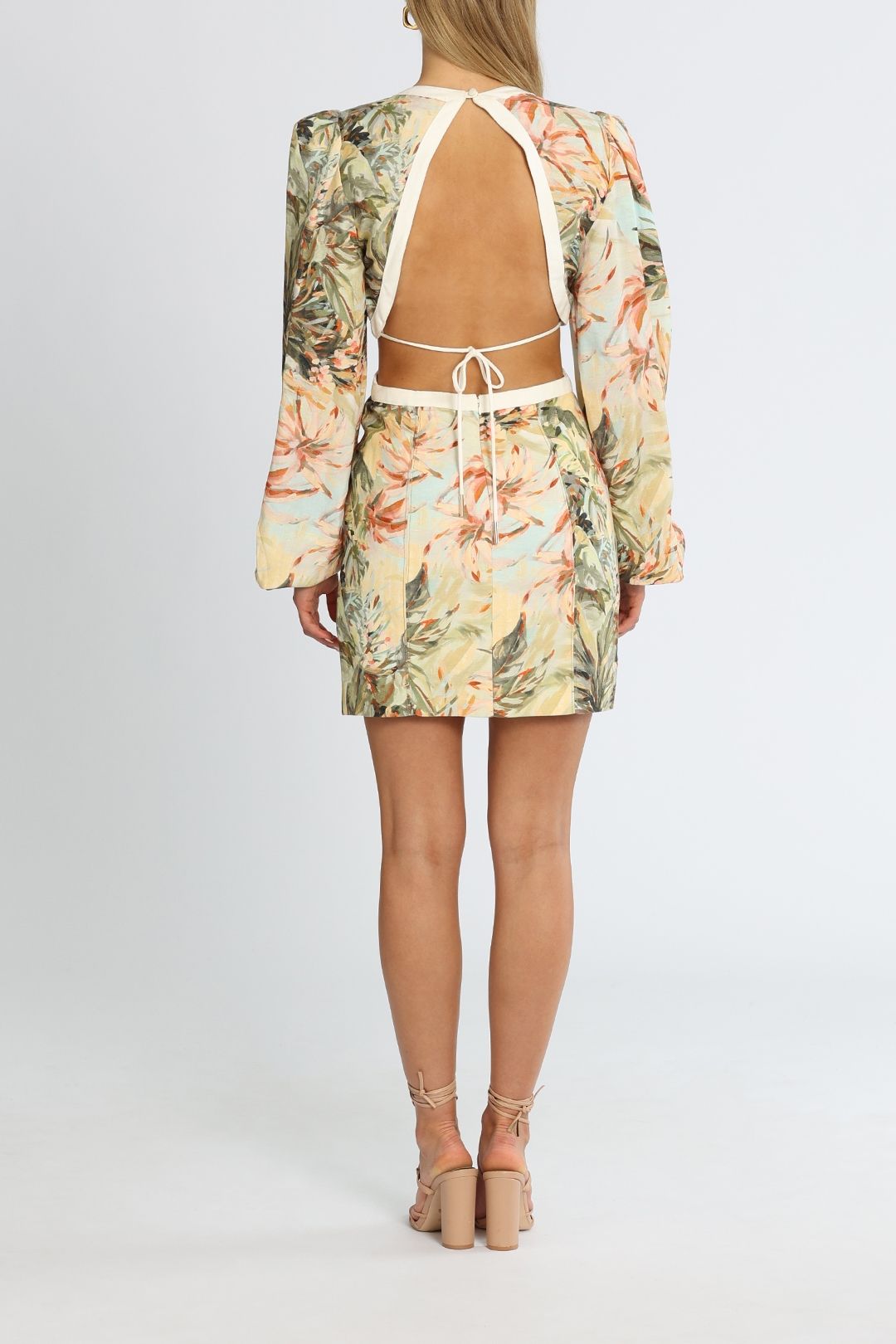 Significant Other Madrid Dress Painted Floral Print Backless