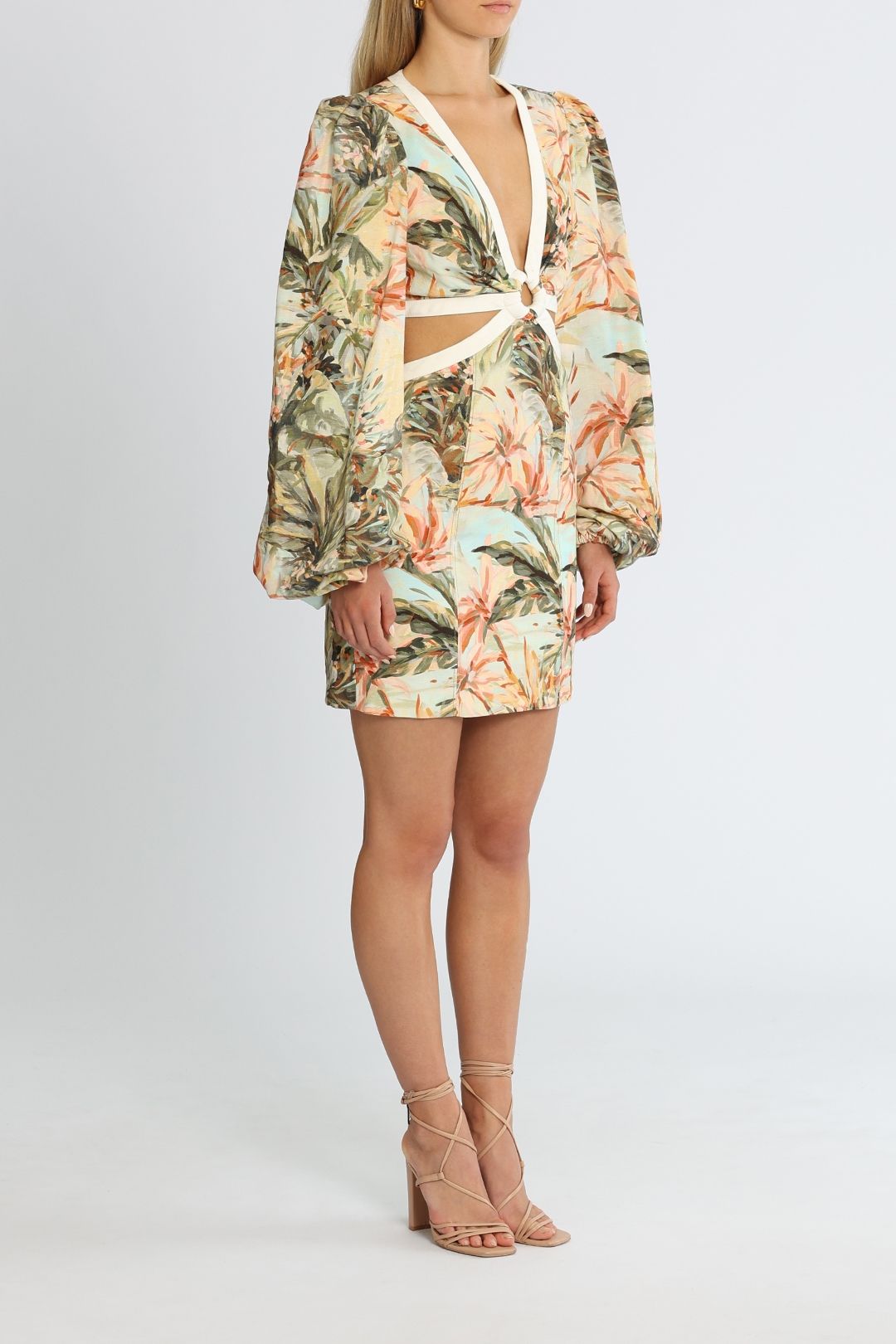 Significant Other Madrid Dress Painted Floral Print Cutout