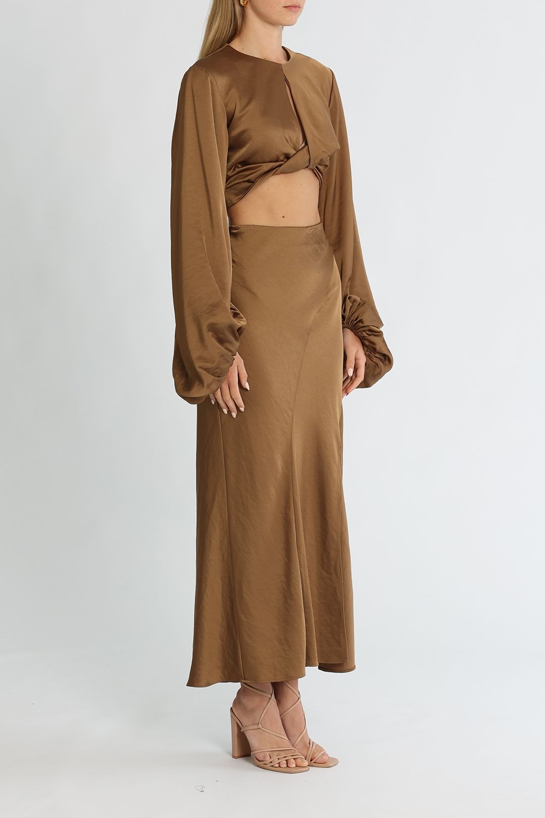Significant Other Mimi Top Dark Gold Cropped