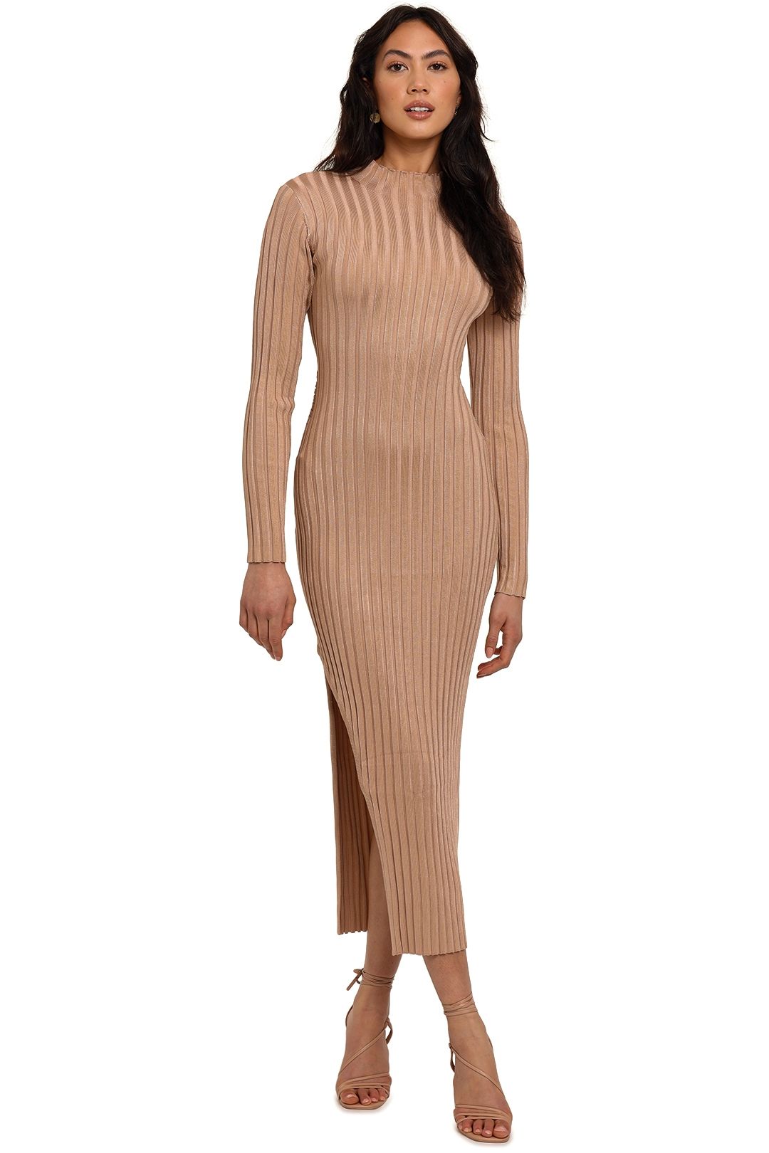 Significant Other Sylvia Knit Dress Champagne midi