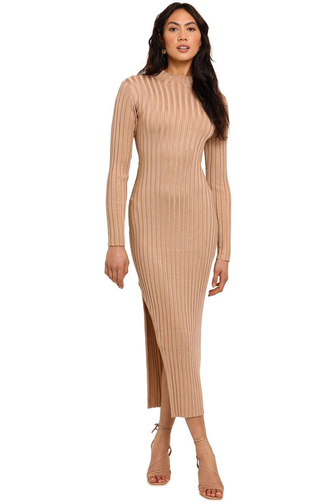 Significant Other Sylvia Knit Dress Champagne midi